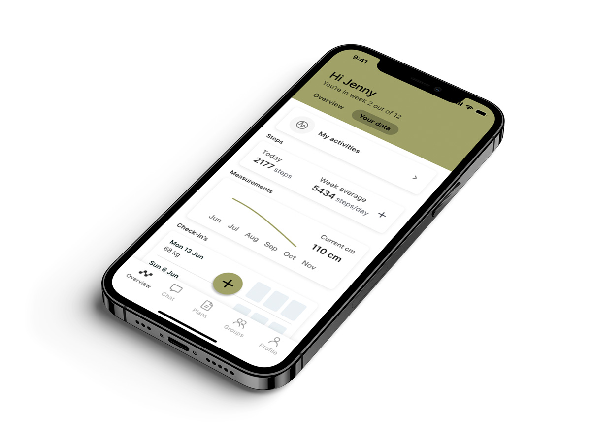 A mockup of the coaching app showcasing the features.